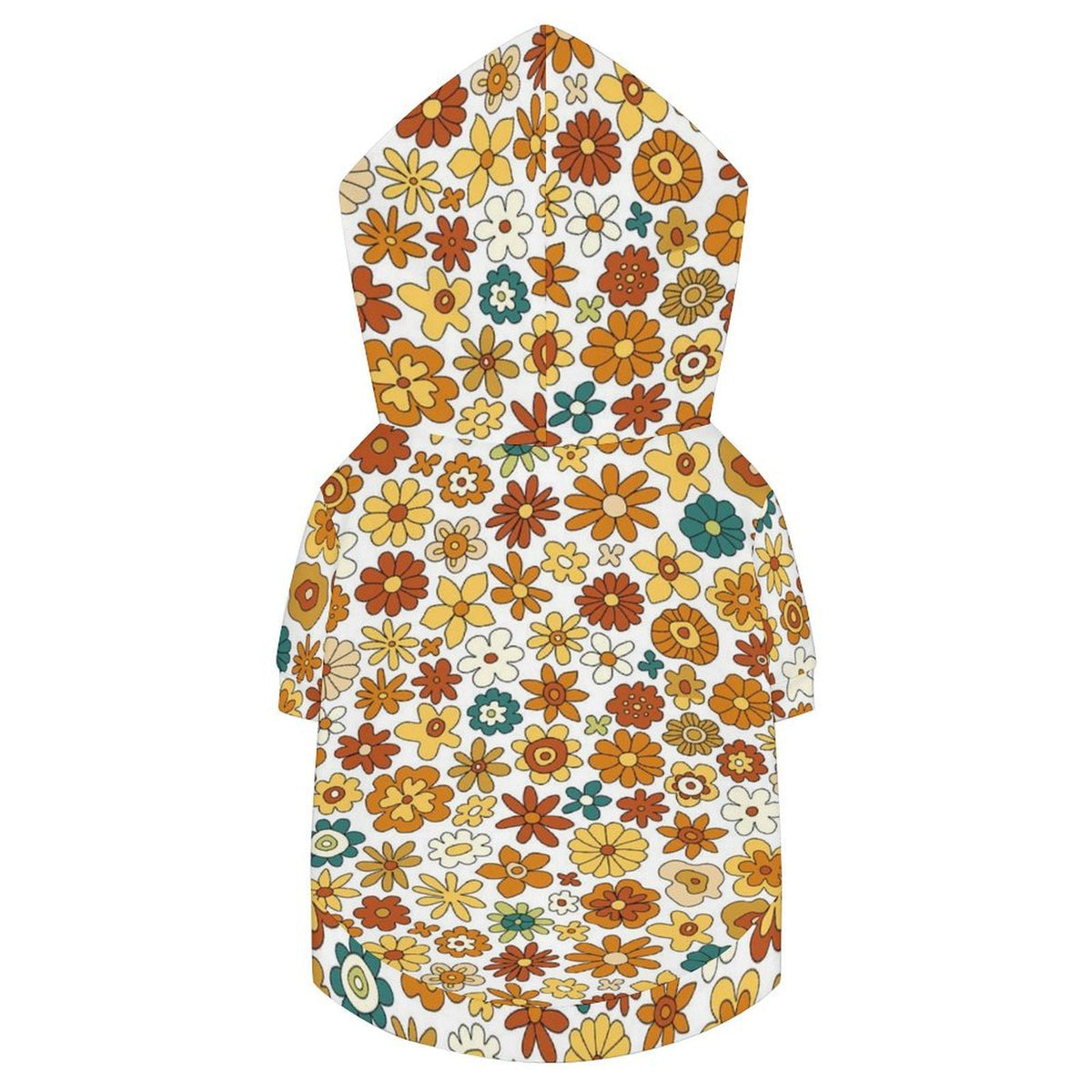 70's Style Floral Pet Hoodie (Small Size)