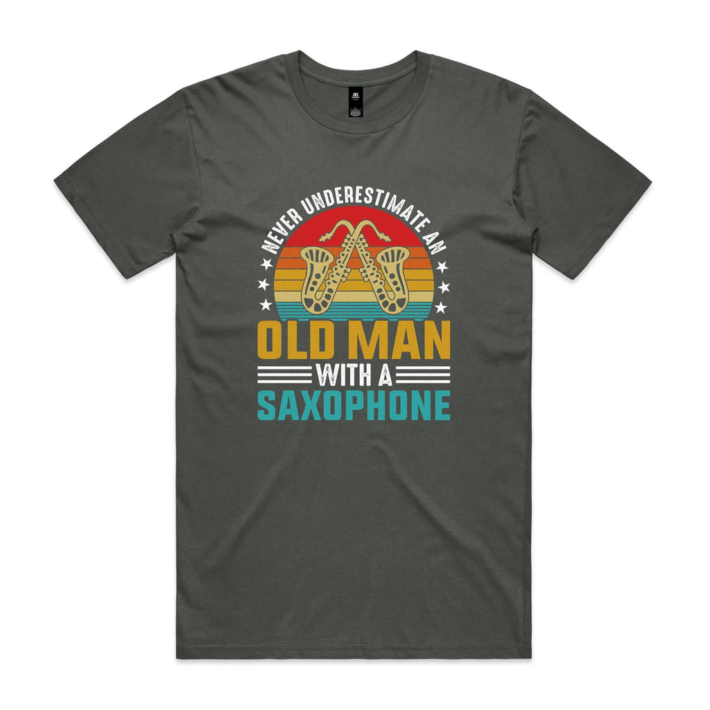 Never Underestimate An Old Man With A Saxophone - Men's AS Colour T-shirt