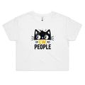 Ew People Black Cat Women's AS Colour Crop Tee White animal Printed In Australia
