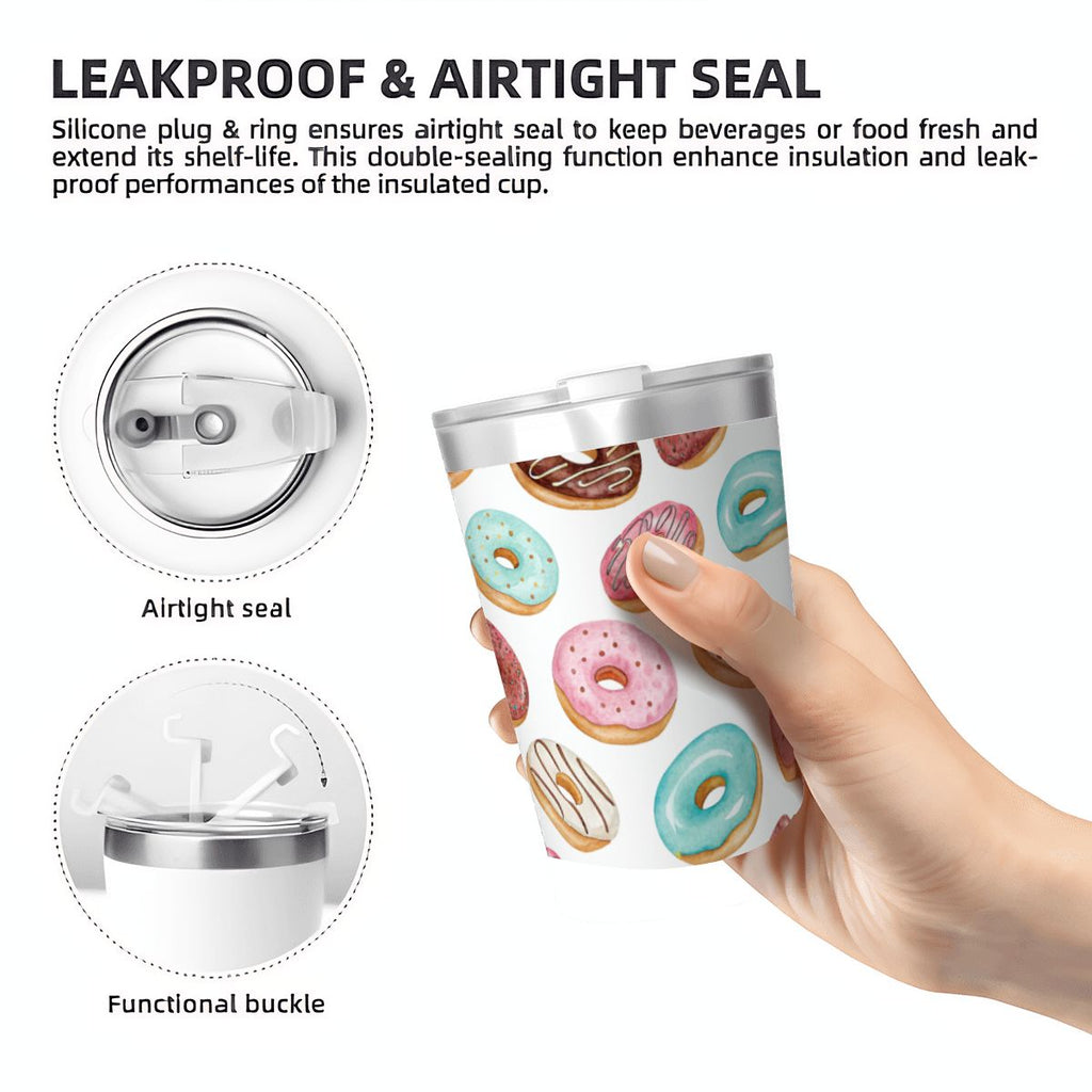 Pastel Doughnuts Small Stainless Steel Travel Mug Cup 12oz/350ml
