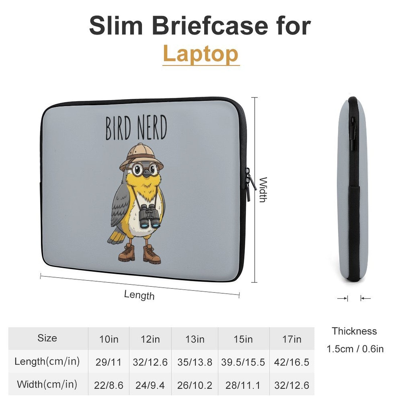 Bird Nerd 2 - Laptop Sleeve (Multiple Sizes)