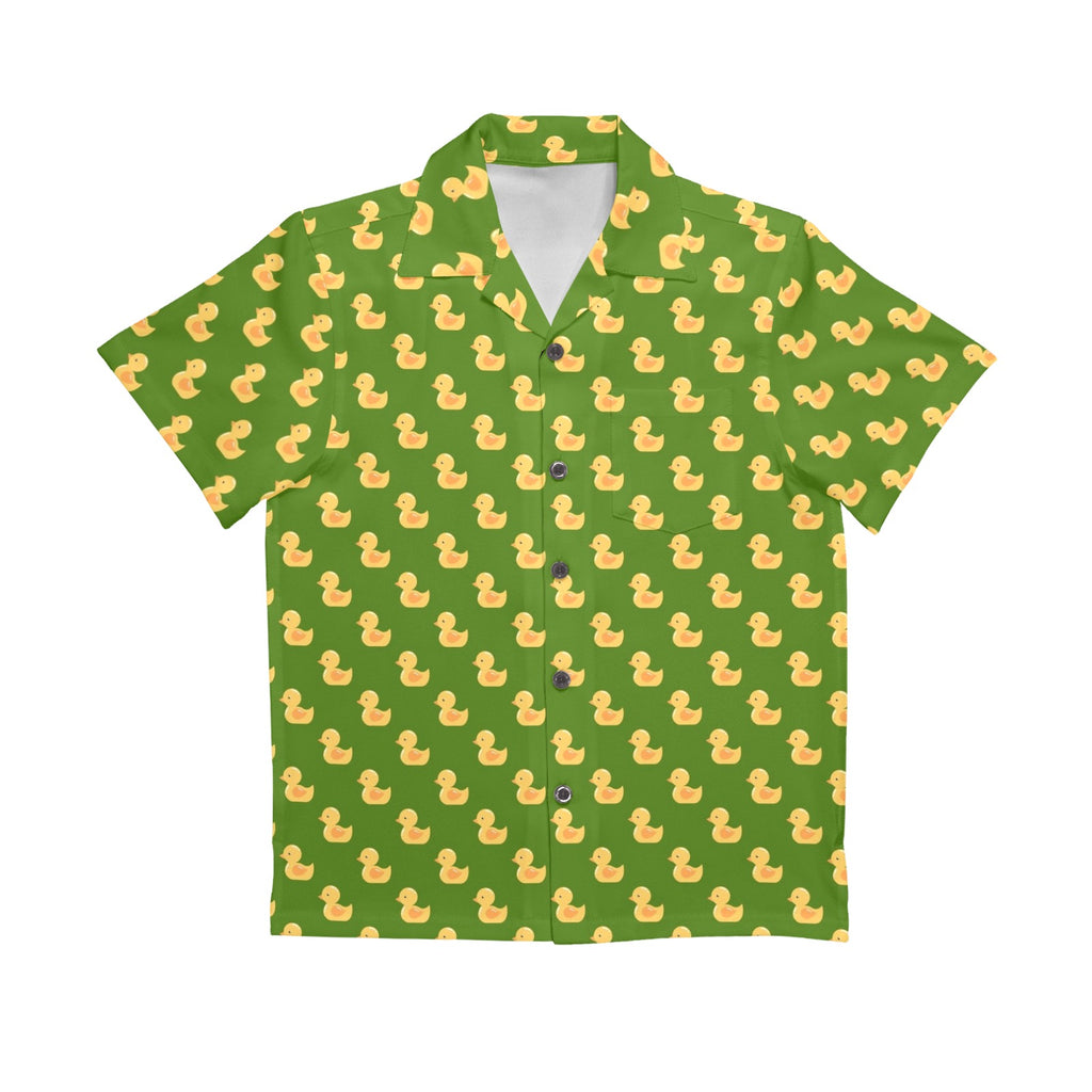 Rubber Ducks On Green Senior Kids Hawaiian Shirt