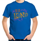 Be Kind - Kids Youth T-Shirt Bright Royal Kids Youth T-shirt Kindness Printed In Australia