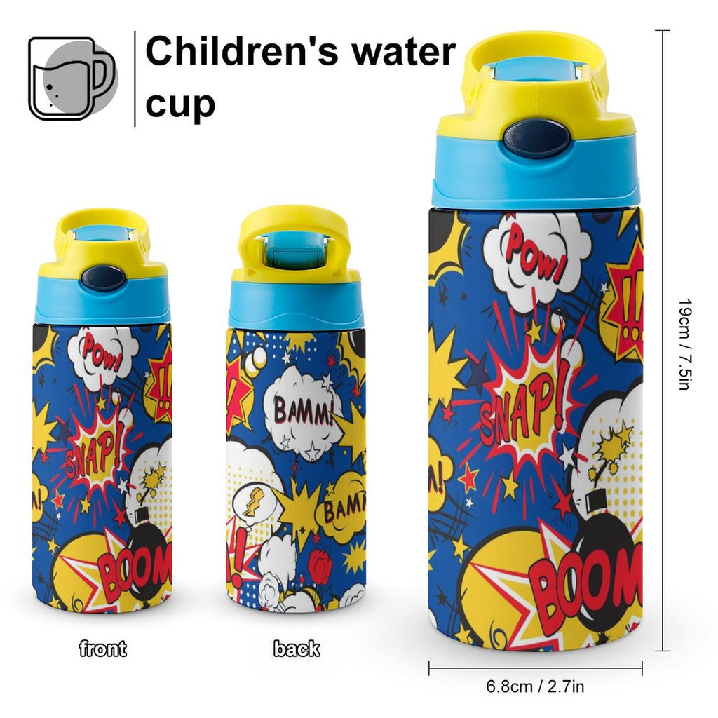 Blue Comic Book - Little Kids Water Bottle Little Kids Water Bottle comic Printed Offshore