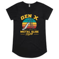Gen X, Metal Slide Strong Women's AS Colour Scoop Neck T-Shirt Black Womens Scoop Neck T-shirt Printed In Australia