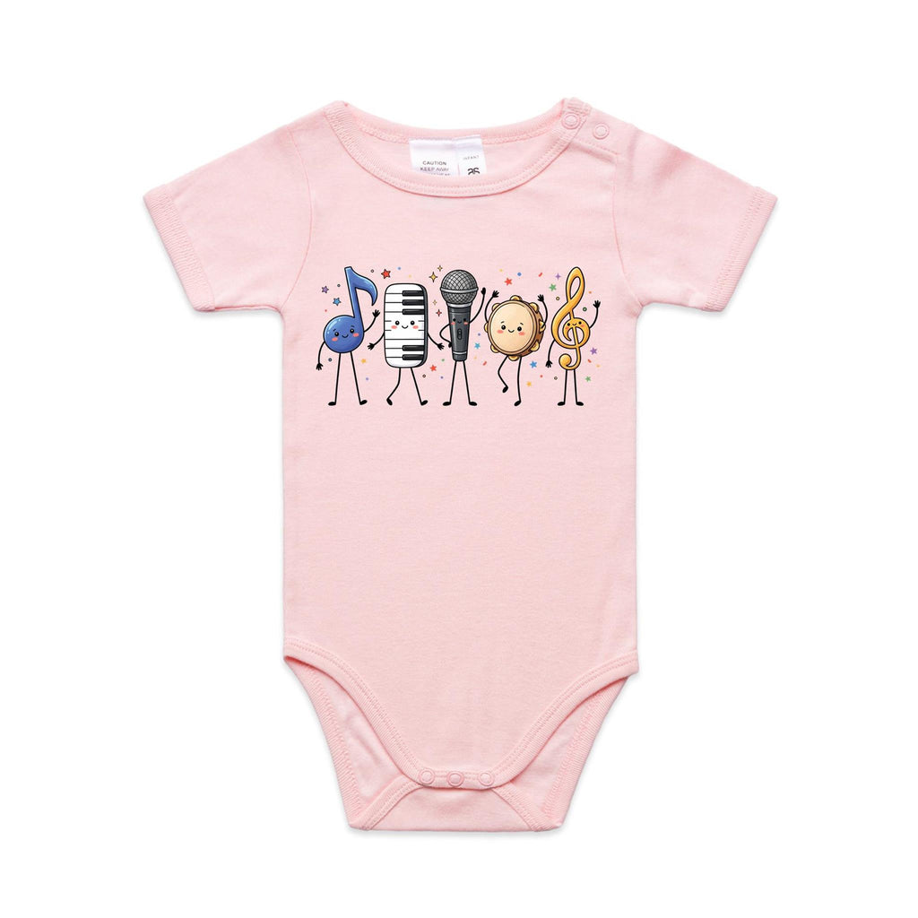 Cute Music Characters AS Colour Baby Bodysuit