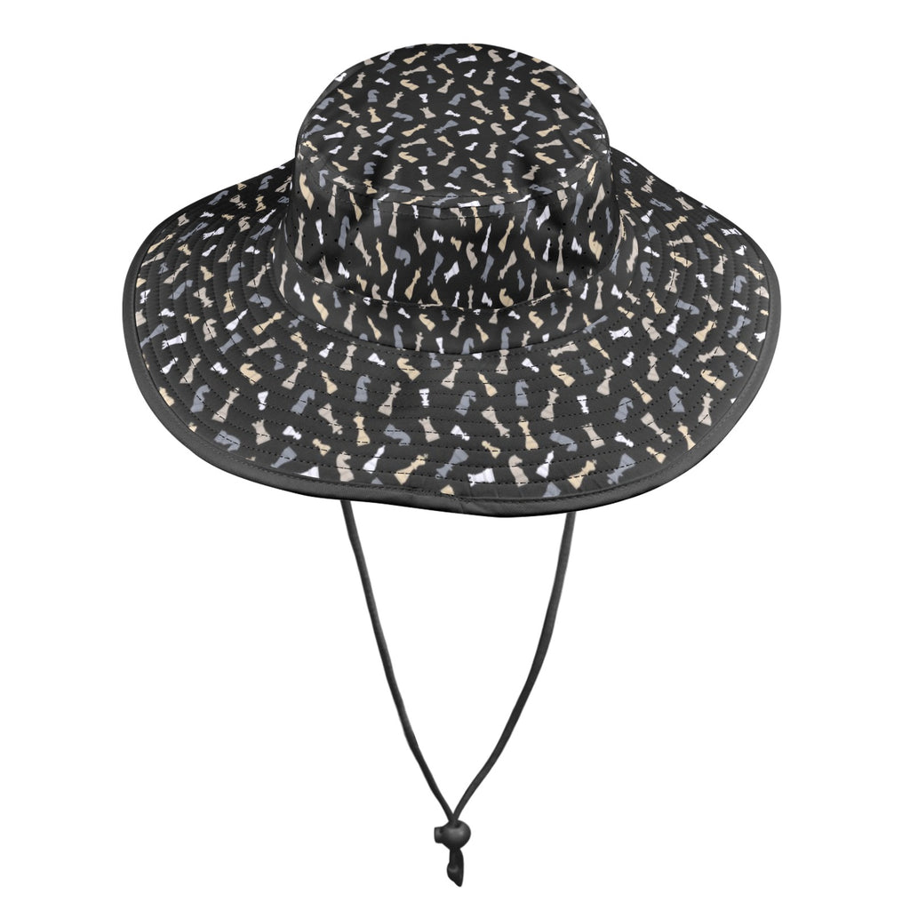 Chess Pattern Wide Brim Bucket Hat Wide Brim Bucket Hat Chess Games Printed Offshore
