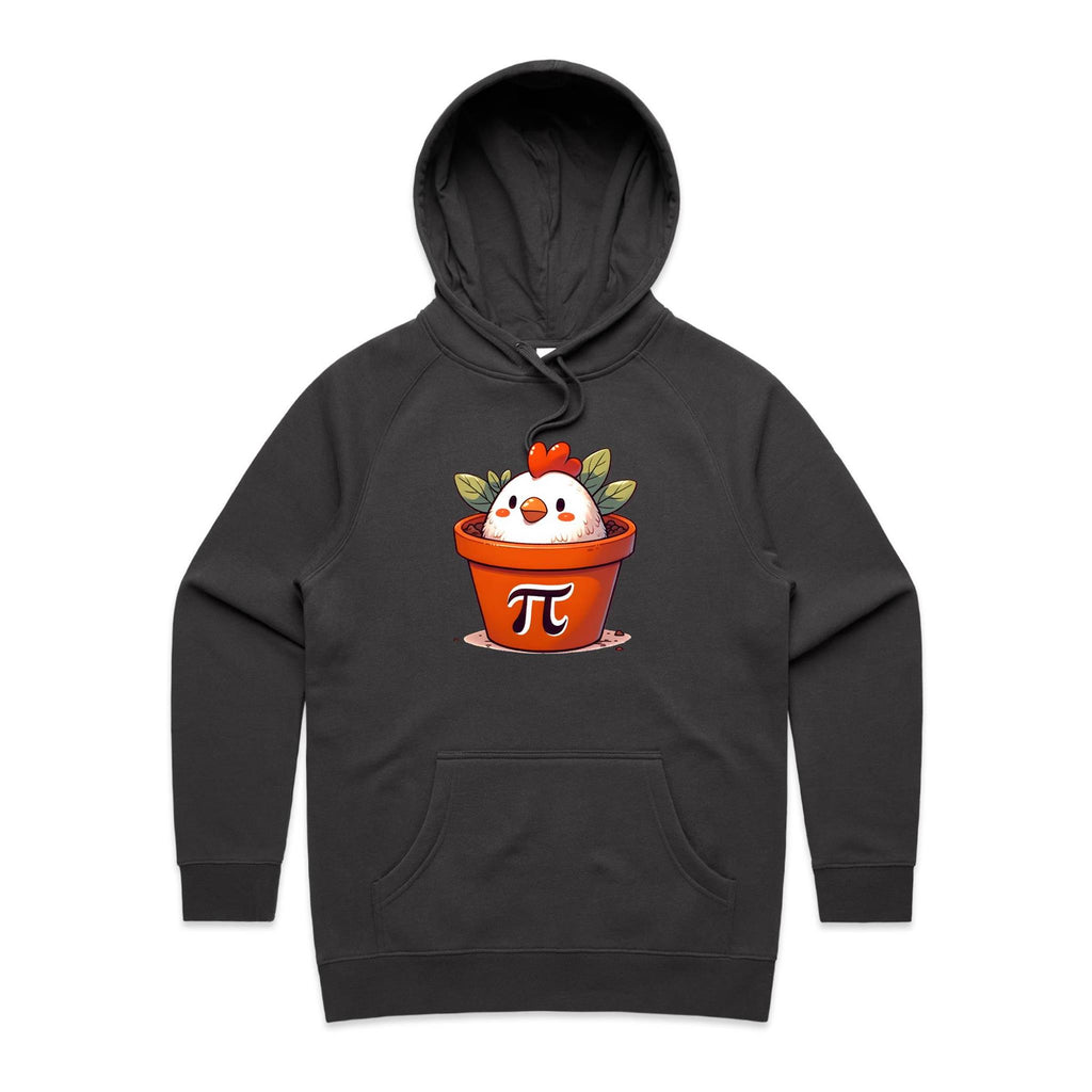 Chicken Pot Pi - Womens Hoodie Coal Womens Hoodie animal Maths Printed In Australia