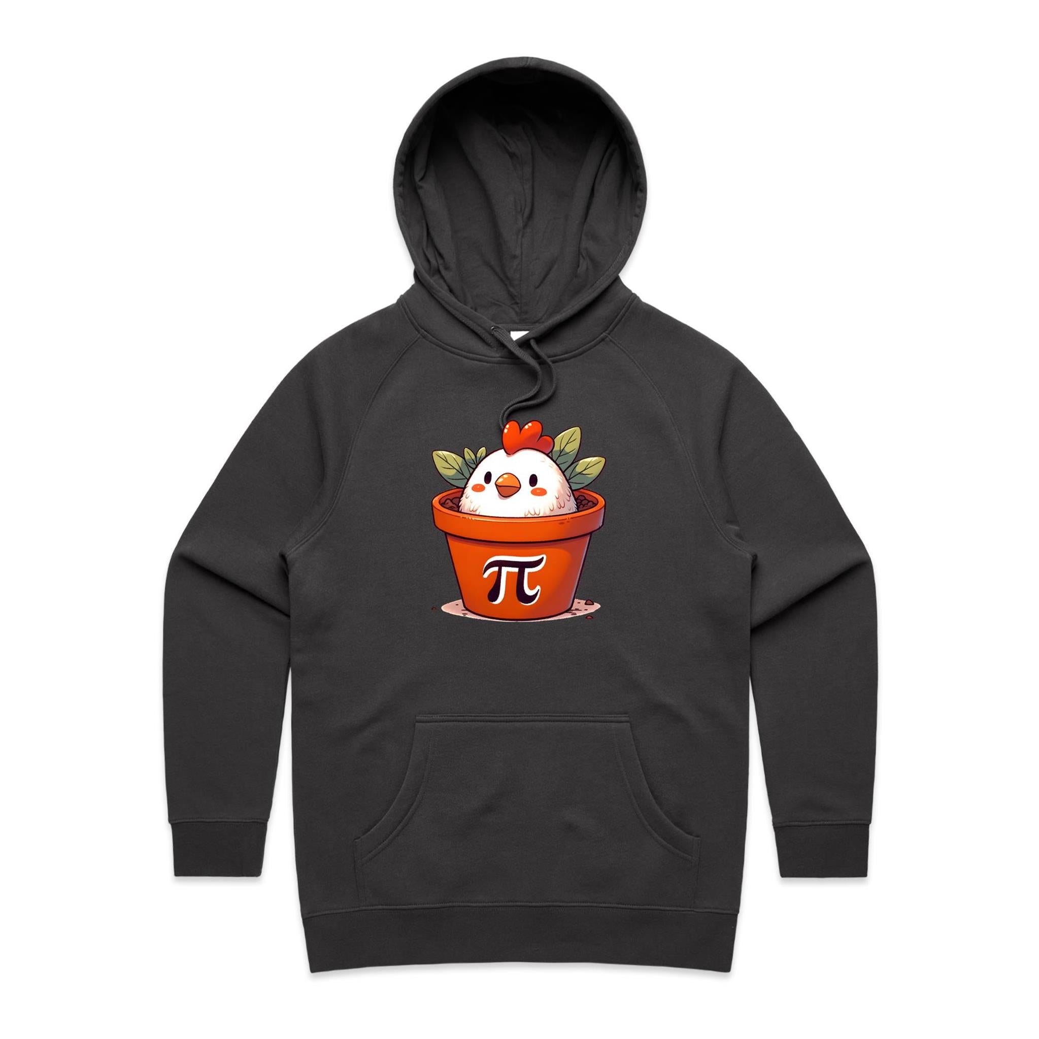 Chicken Pot Pi - Womens Hoodie Coal Womens Hoodie animal Maths Printed In Australia