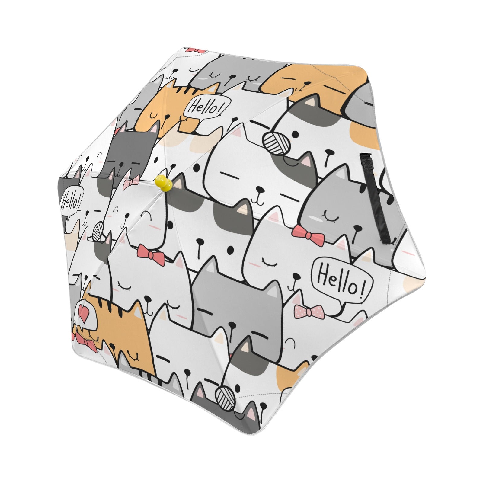 Cat Hello Kids Safe Round Corner Umbrella One Size Kids Safe Round Corner Umbrella animal Printed Offshore