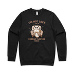 I'm Not Lazy, I'm In Energy Saving Mode, Cat - AS Colour Stencil Crew Sweatshirt Black Sweatshirt animal Printed In Australia