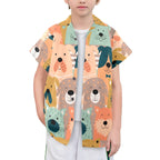 Lots Of Dogs Senior Kids Hawaiian Shirt Senior Kids Hawaiian Shirt 8-15 animal Printed Offshore