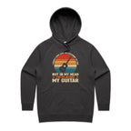 In My Head I'm Playing My Guitar - Womens Hoodie Coal Womens Hoodie Music Printed In Australia
