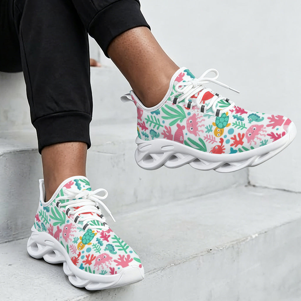 Cute Cartoon Sea Animals Women's Twisted Sole Sneakers