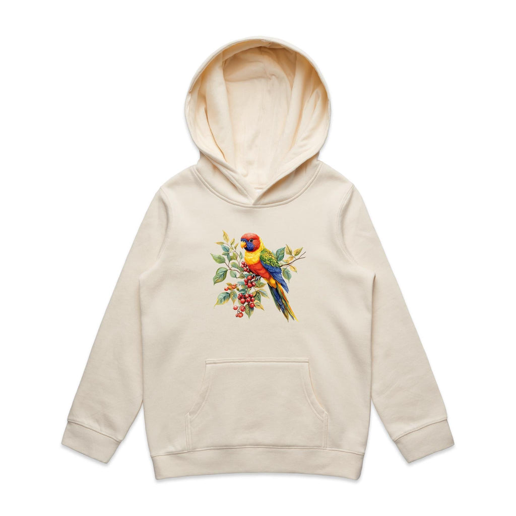 Lorikeet, Australian Birds - Kids Hoodie Ecru Kids Hoodie animal Printed In Australia