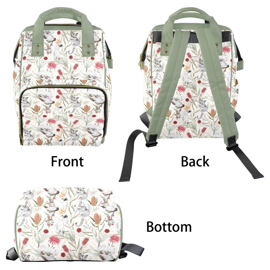 Australian Plants And Animals Multi-Function Backpack, Nappy / Diaper Bag Multi-function Backpack, Nappy / Diaper Bag Australia Plants Printed Offshore