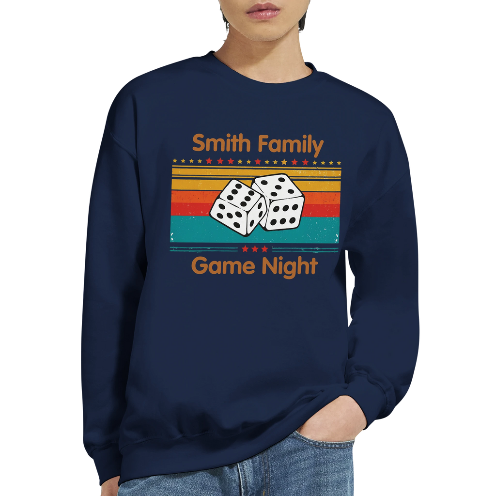 Personalised - Dice, Family Games Night - Classic Unisex Crewneck Sweatshirt | Gildan® 18000 Personalised Sweatshirt customise Games Globally Fulfilled personalise