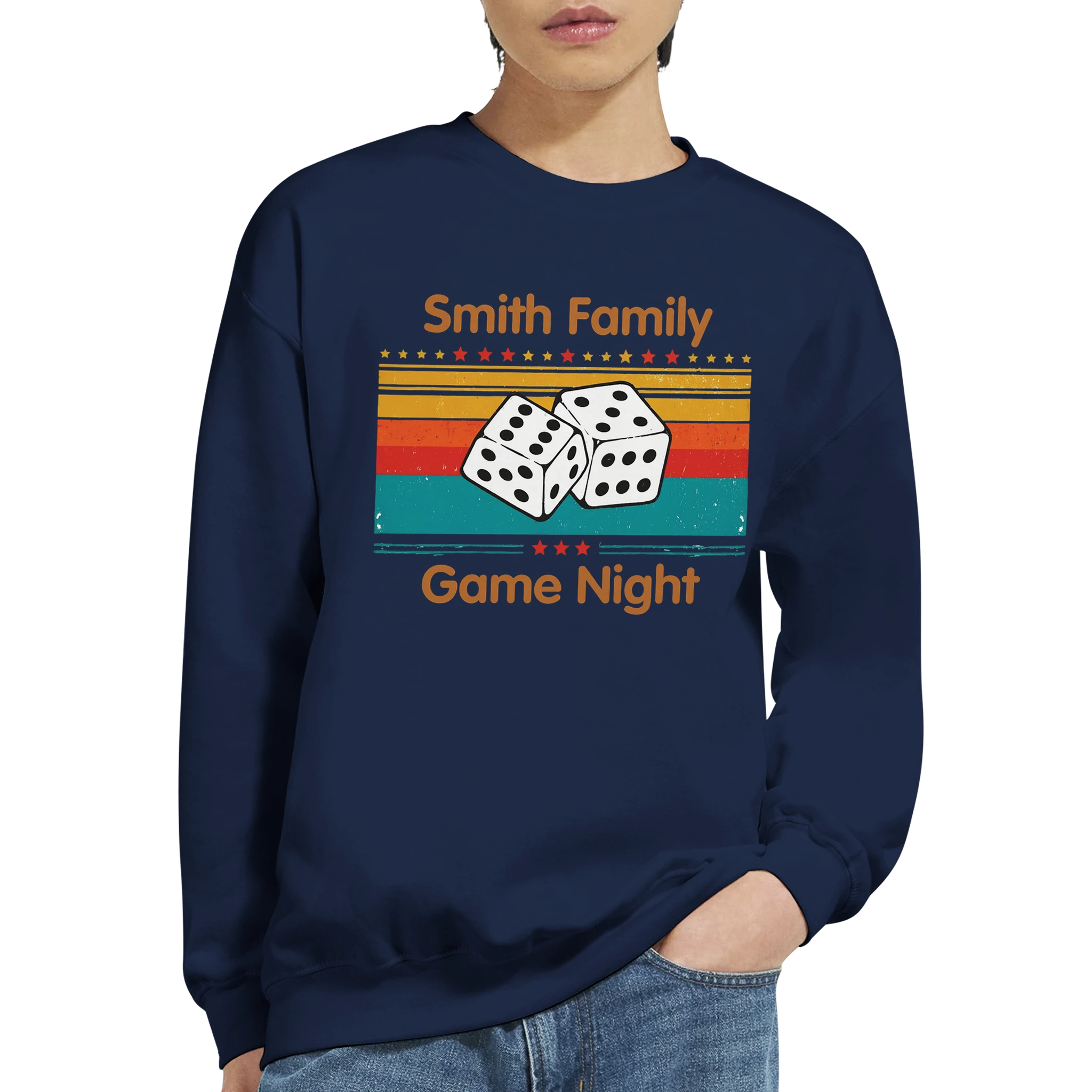 Personalised - Dice, Family Games Night - Classic Unisex Crewneck Sweatshirt | Gildan® 18000 Personalised Sweatshirt customise Games Globally Fulfilled personalise