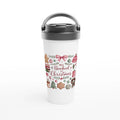 It's The Most Wonderful Time Of The Year, Christmas White 15oz Stainless Steel Travel Mug Default Title Christmas Travel Mug Christmas Globally Fulfilled