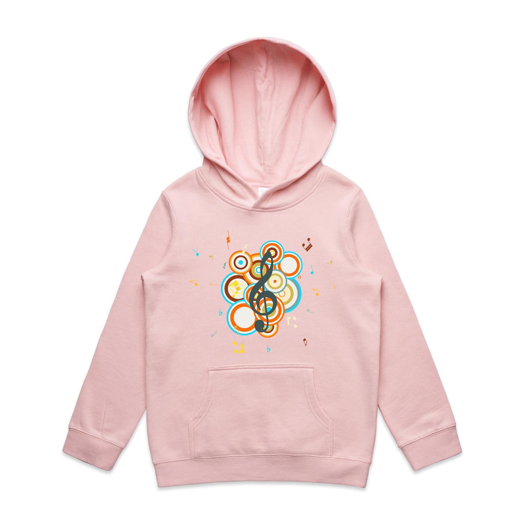 Funky Music - Kids Hoodie Pink Kids Hoodie Printed In Australia