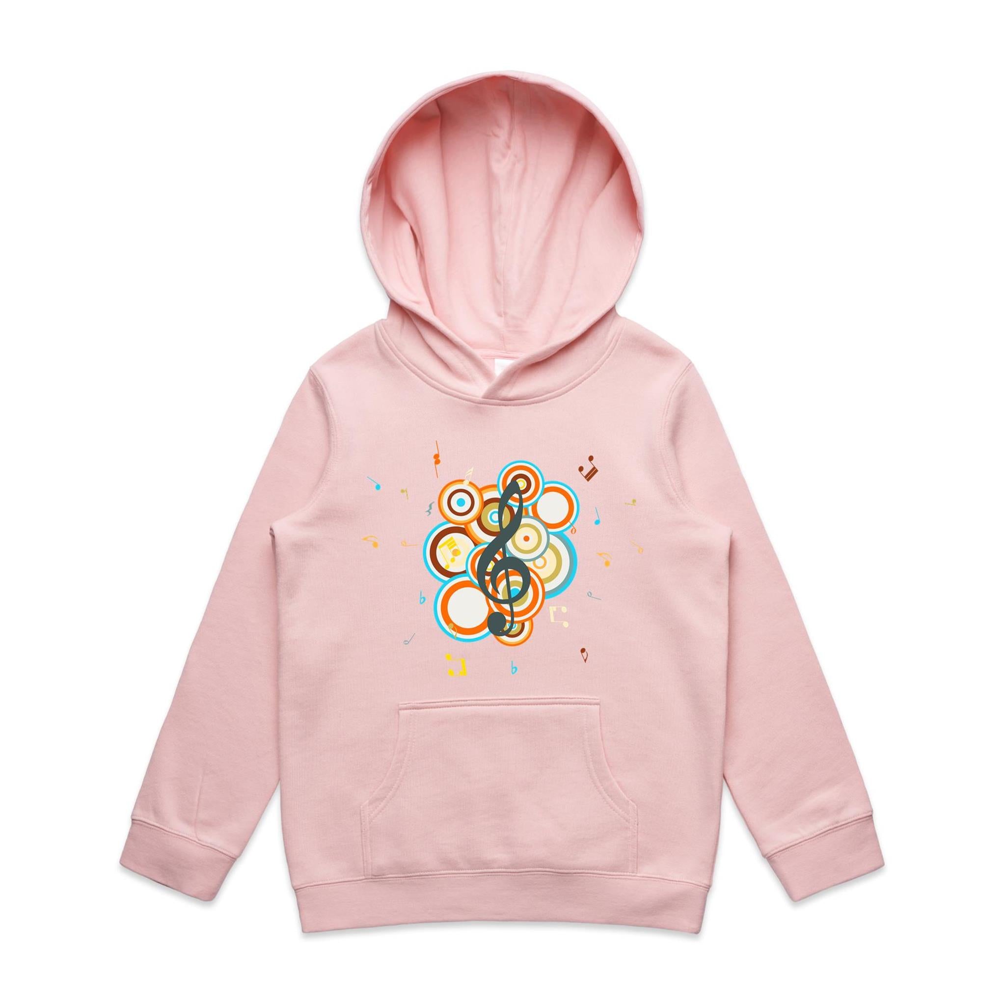 Funky Music - Kids Hoodie Pink Kids Hoodie Printed In Australia