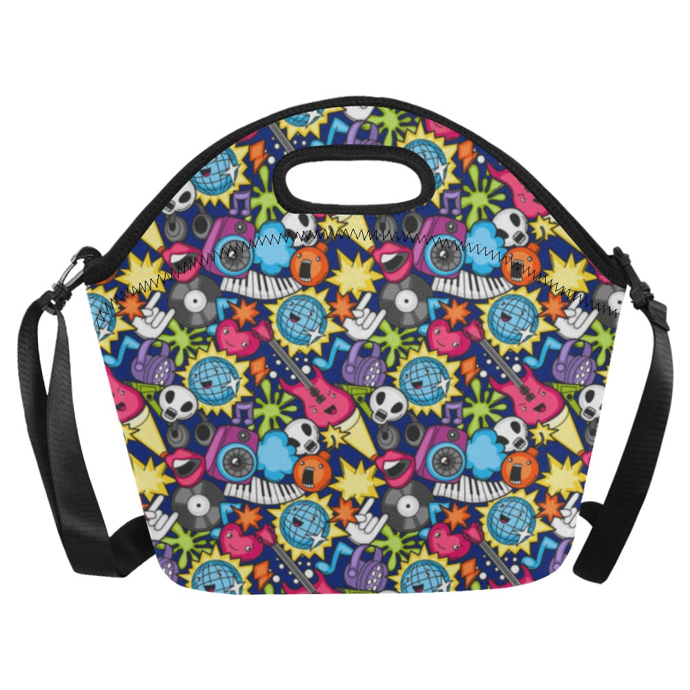 Sticker Music - Neoprene Lunch Bag Neoprene Lunch Bag Printed Offshore