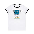 I'm A Total Square, Maths Women's AS Colour Ringer Tee White Black Womens Ringer T-shirt Maths Printed In Australia