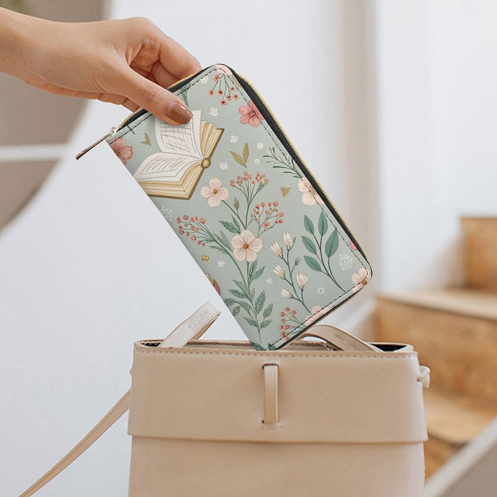Books And Flowers -  PU Leather Wallet