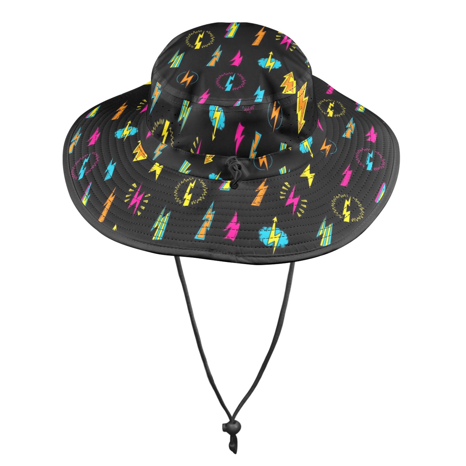 Fun Lightning - Wide Brim Bucket Hat Wide Brim Bucket Hat comic Printed Offshore