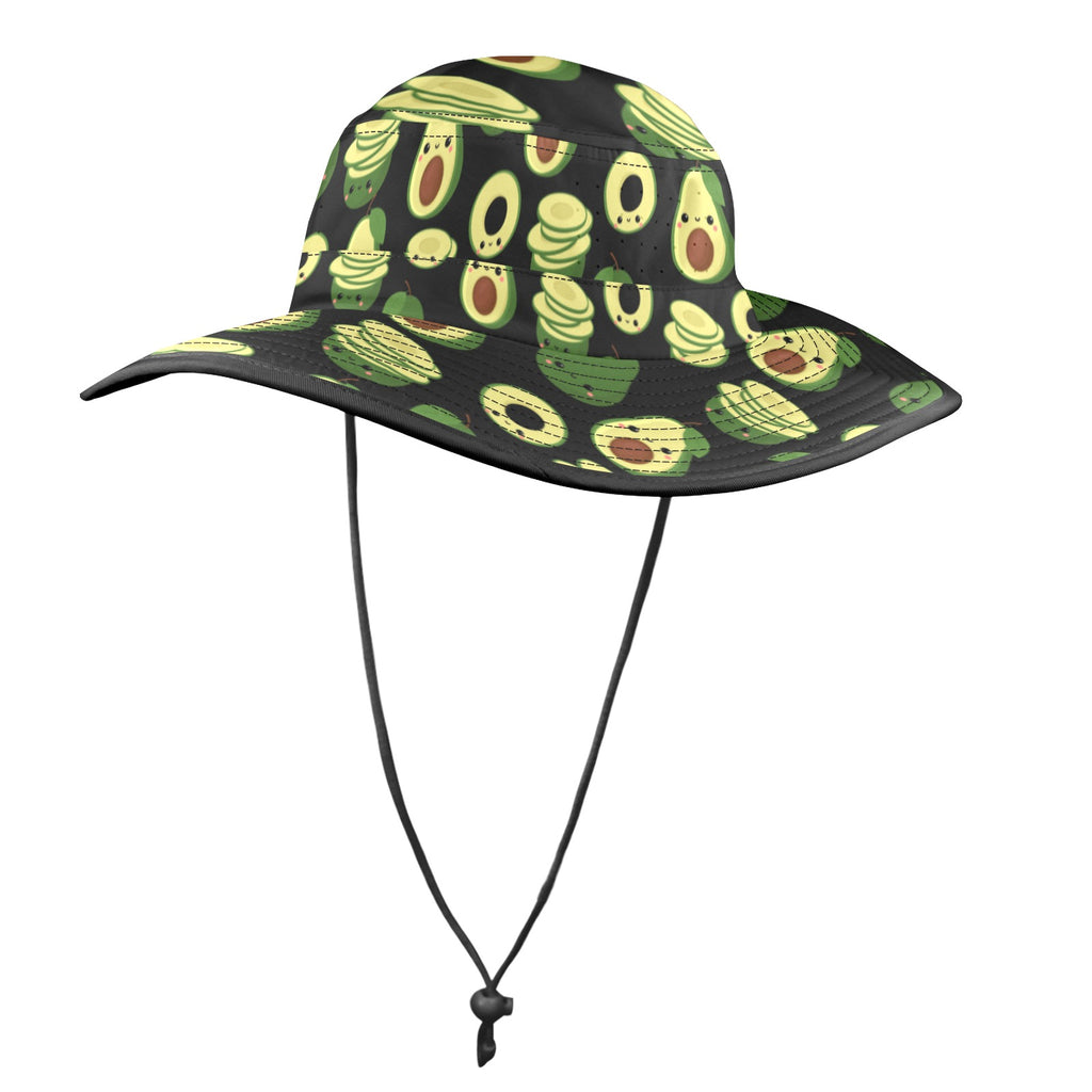 Cute Avocados Wide Brim Bucket Hat Wide Brim Bucket Hat Food Printed Offshore