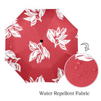 Red Retro Foliage, Hawaiian Flower - Semi-Automatic Foldable Umbrella (Model U12) Semi-Automatic Foldable Umbrella (U12)