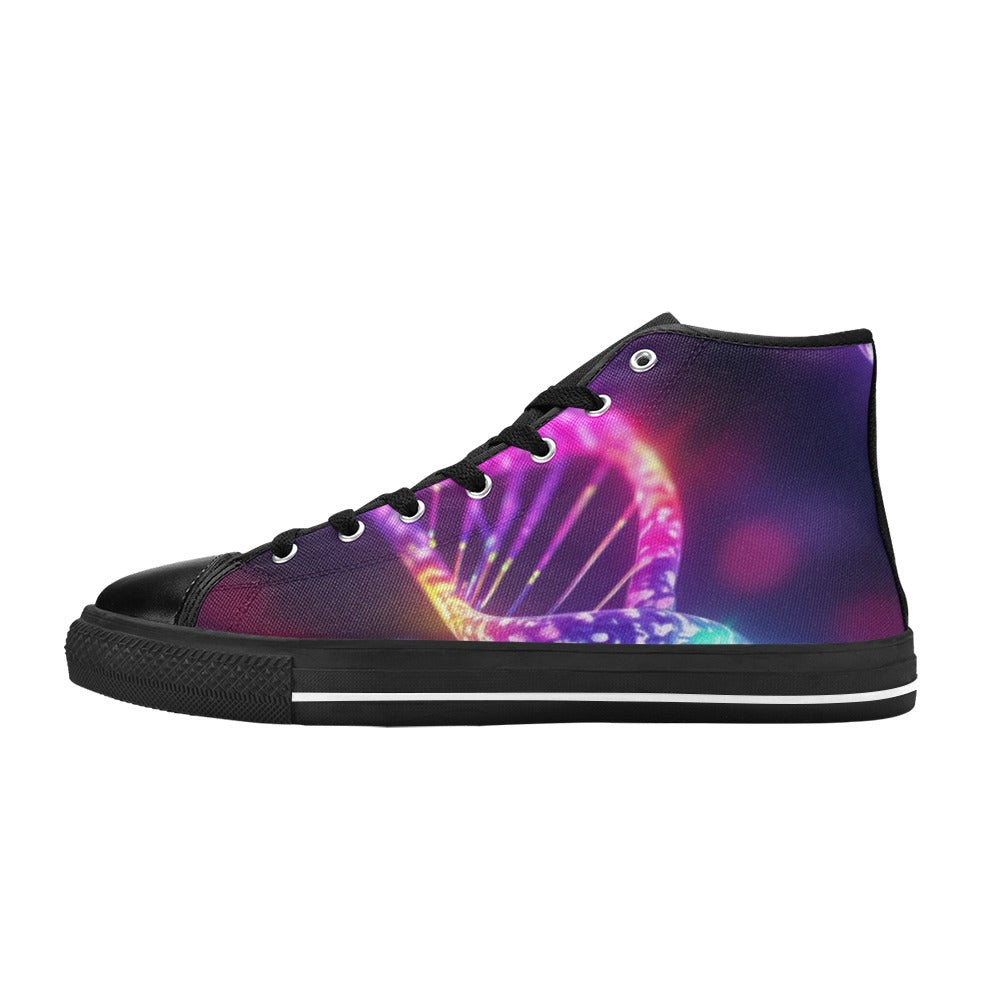 DNA Glow - Kids High Top Canvas Shoes