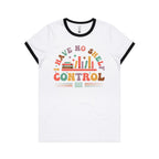 I Have No Shelf Control, Books - Women's Ringer Tee White Black Womens Ringer T-shirt Printed In Australia Reading