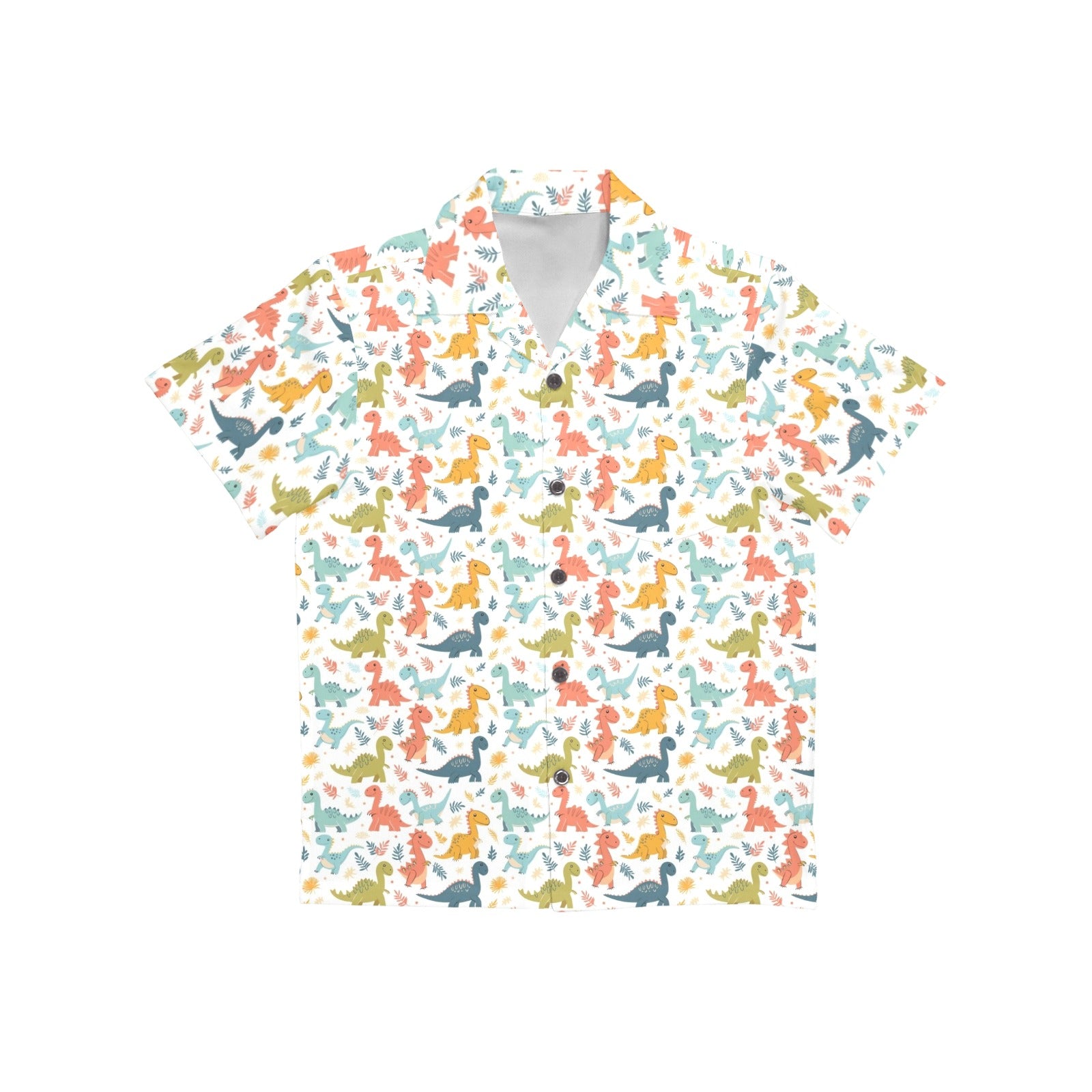 Cute Colourful Dinosaurs - Junior Kids Hawaiian Shirt