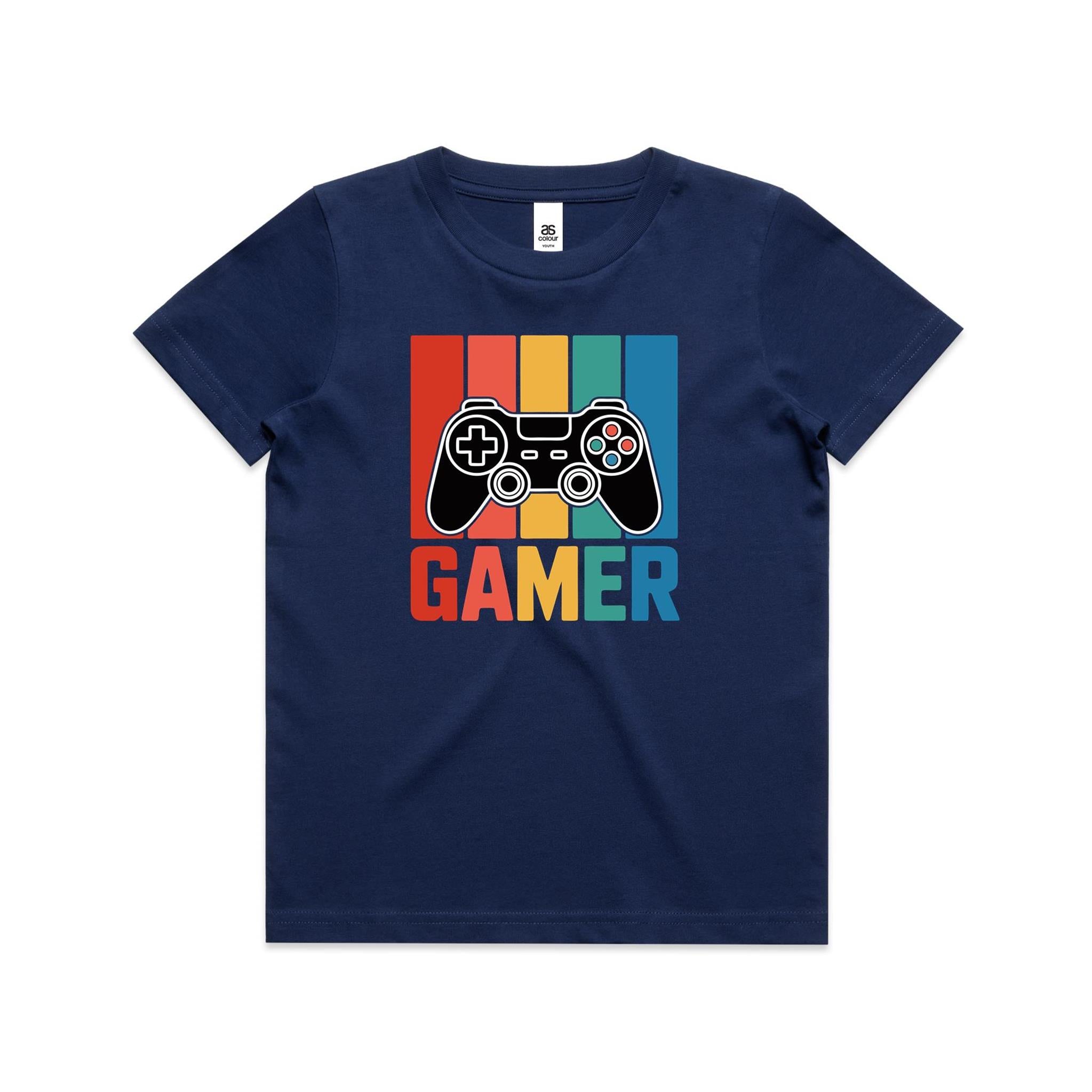 Gamer Kid's AS Colour T-shirt Cobalt Kids Youth T-shirt Games Printed In Australia