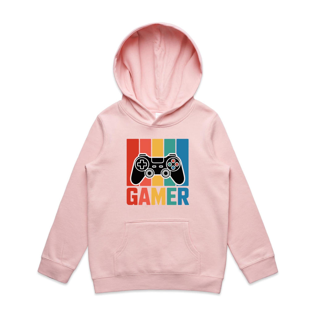 Gamer Kid's AS Colour Hoodie Pink Kids Hoodie Games Printed In Australia