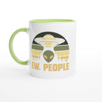 Alien Ew, People - White 11oz Ceramic Mug with Colour Inside Ceramic Green Colour 11oz Mug Globally Fulfilled Sci Fi