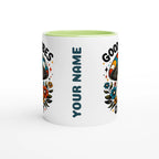 Personalised Good Vibes Only, Hippie Mushroom With Sunglasses 11oz Ceramic Mug Personalised 11oz Mug Globally Fulfilled Positivity