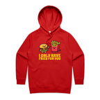 I Only Have Fries For You - Womens Hoodie Red Womens 2XL Womens Hoodie Food Love Printed In Australia