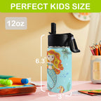 Mermaids 12oz Kids Water Bottle with Straw Lid