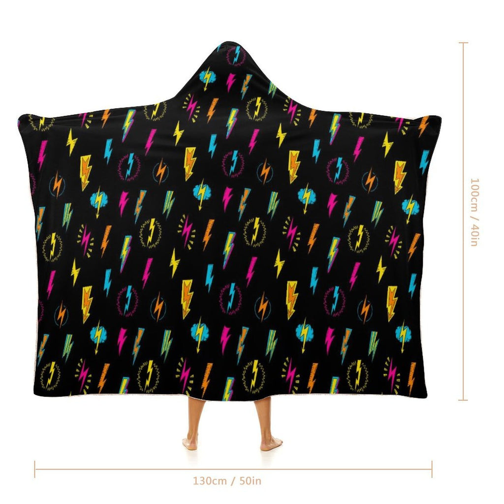 Fun Lightning, Comic Book Kids Hooded Blanket 100cm x 130cm Kids Hooded Blanket comic Printed Offshore