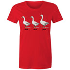 Duck Duck Goose - Womens T-shirt Red Womens T-shirt animal Games Printed In Australia