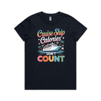 Cruise Ship Calories Don't Count Womens Cruise T-shirt Navy Womens Cruise T-shirt Cruise Printed In Australia