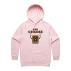 Say Cheese, Retro Camera - Womens Hoodie Pink Womens Hoodie Printed In Australia Retro Tech
