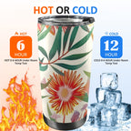 Native Flora - 20oz Mobile Tumbler with Lid (Black Lock) 20oz Travel Mug Plants Printed Offshore