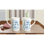 Respect The Locals, Sea Life - White 10oz Porcelain Slim Mug Porcelain Mug animal Globally Fulfilled Ocean