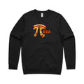 Pizza Pi AS Colour Stencil Crew Sweatshirt Unisex Black Sweatshirt Maths Printed In Australia