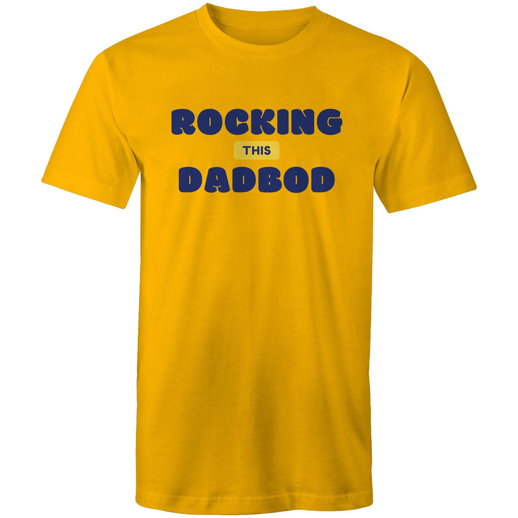Rocking This DadBod - Mens T-Shirt Gold Mens T-shirt Dad Printed In Australia