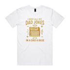 Dad Jokes Dad A Base Men's AS Colour T-shirt White Mens T-shirt Dad Printed In Australia