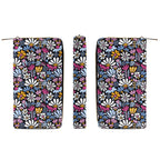 Graphic Flowers On Black - PU Leather Wallet